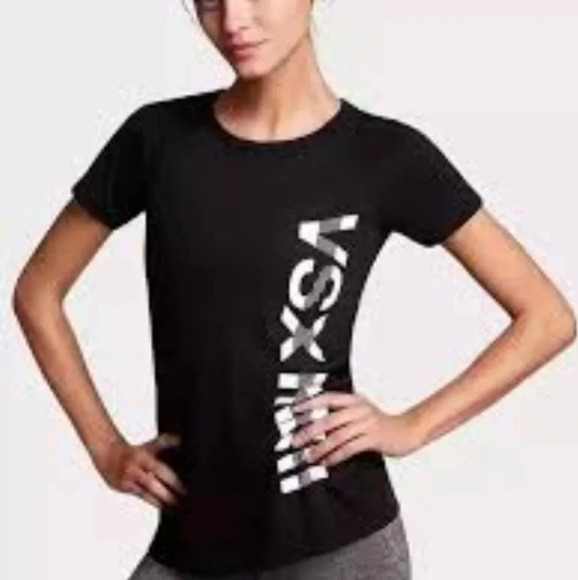Victoria's Secret Tops - Victoria's Secret Sport VSX black mesh back short sleeve t shirt size large